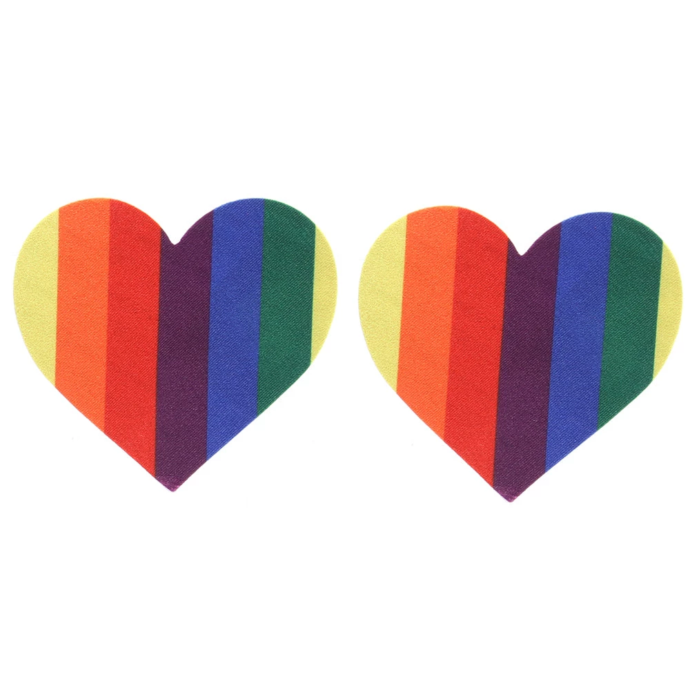 X-Gen Pride Glitter Rainbows & Hearts Nipple Pasties 2 X-Gen Pride Glitter Rainbows & Hearts Nipple Pasties - Image 2