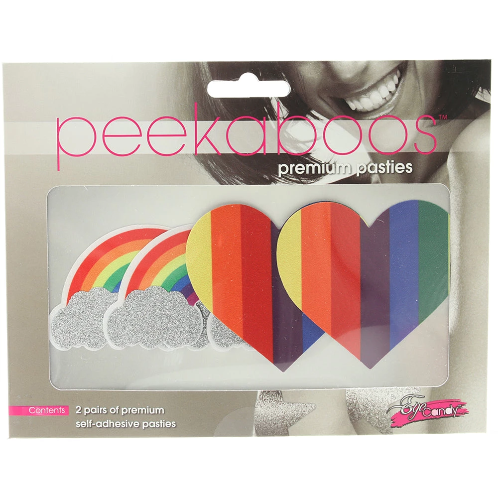 X-Gen Pride Glitter Rainbows & Hearts Nipple Pasties 4 X-Gen Pride Glitter Rainbows & Hearts Nipple Pasties - Image 4